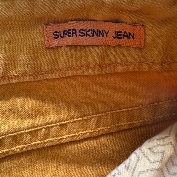 Tory Burch Jeans Women's 32 Mustard Super Skinny Mid Rise Denim - Picture 10 of 10